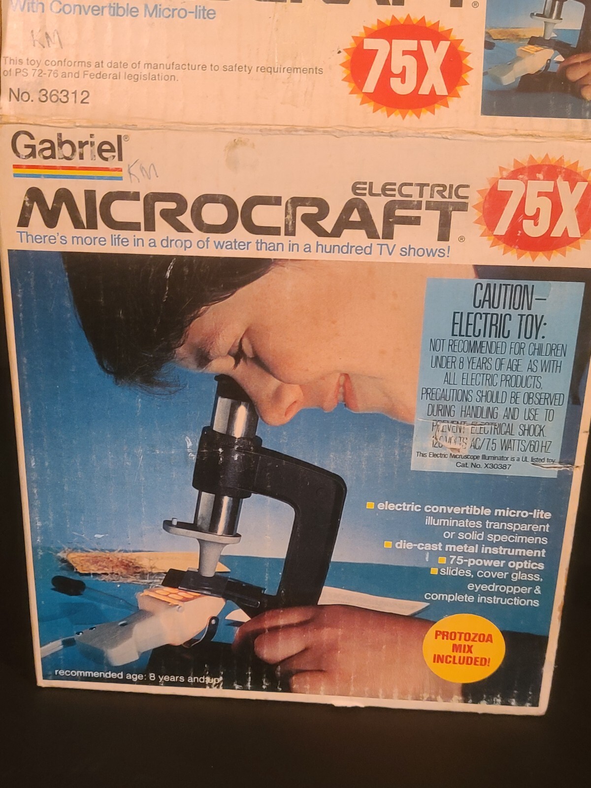TESTED GOOD Gabriel Electric Microcraft 75X 1976 Microscope In Original Box