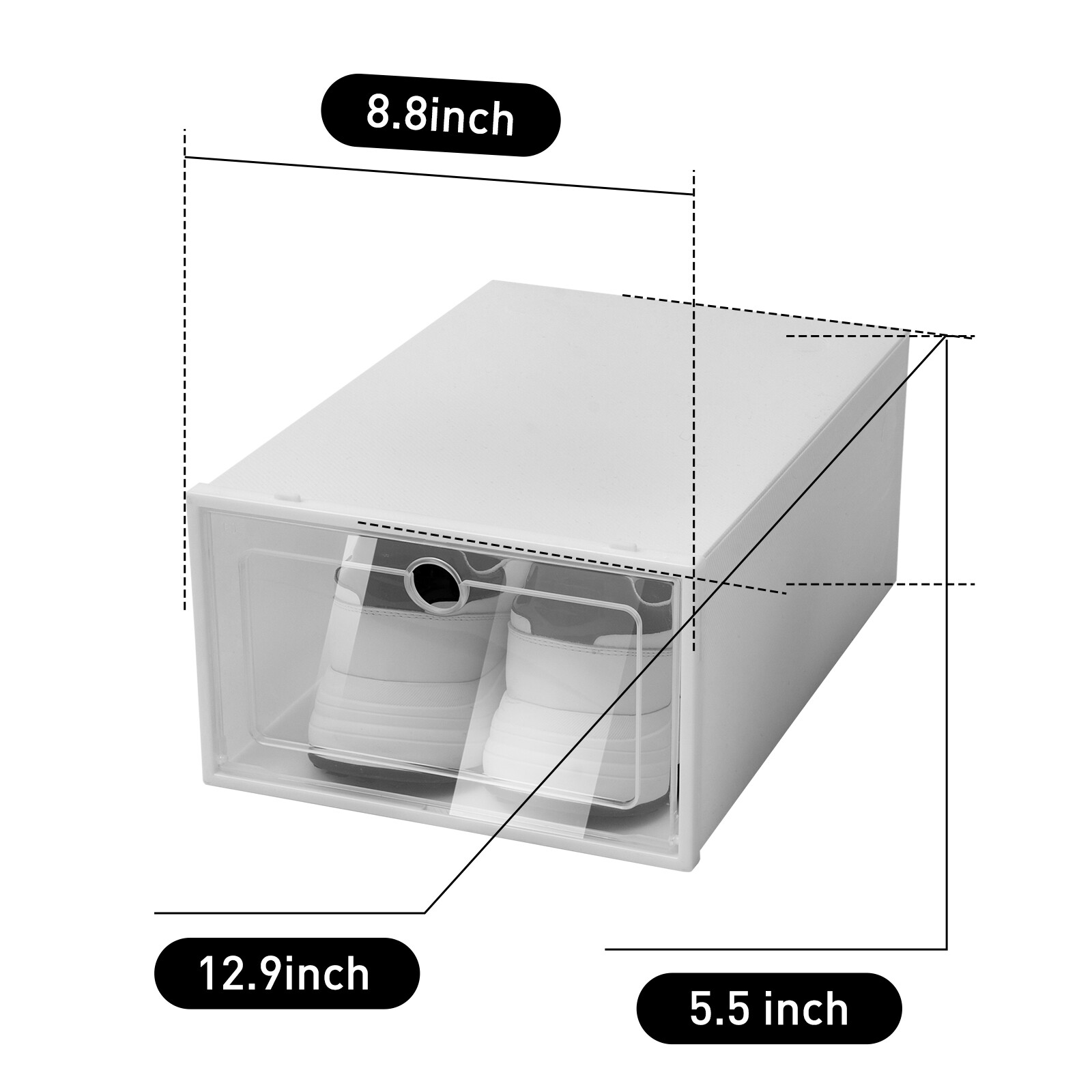 20pc Plastic Shoe Storage Boxes Waterproof PP Surface Foldable Stackable Storage