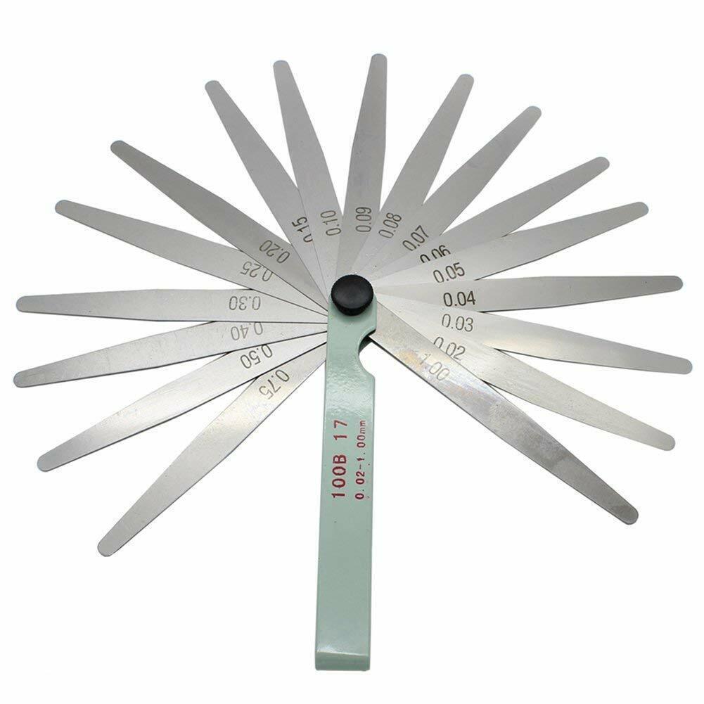 New 0.02 To 1mm 17 Blades Thickness Gap Metric Filler Feeler Gauge Measure Tools