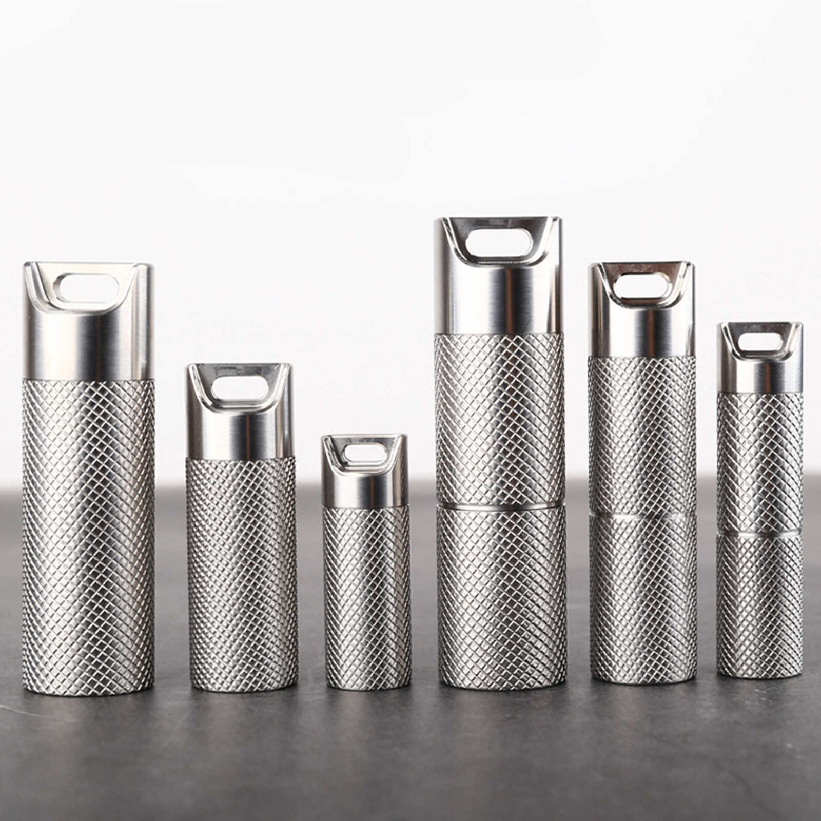 Titanium Waterproof Pill Box Mini Case Bottle Storage Keychain Outdoor EDC Tool