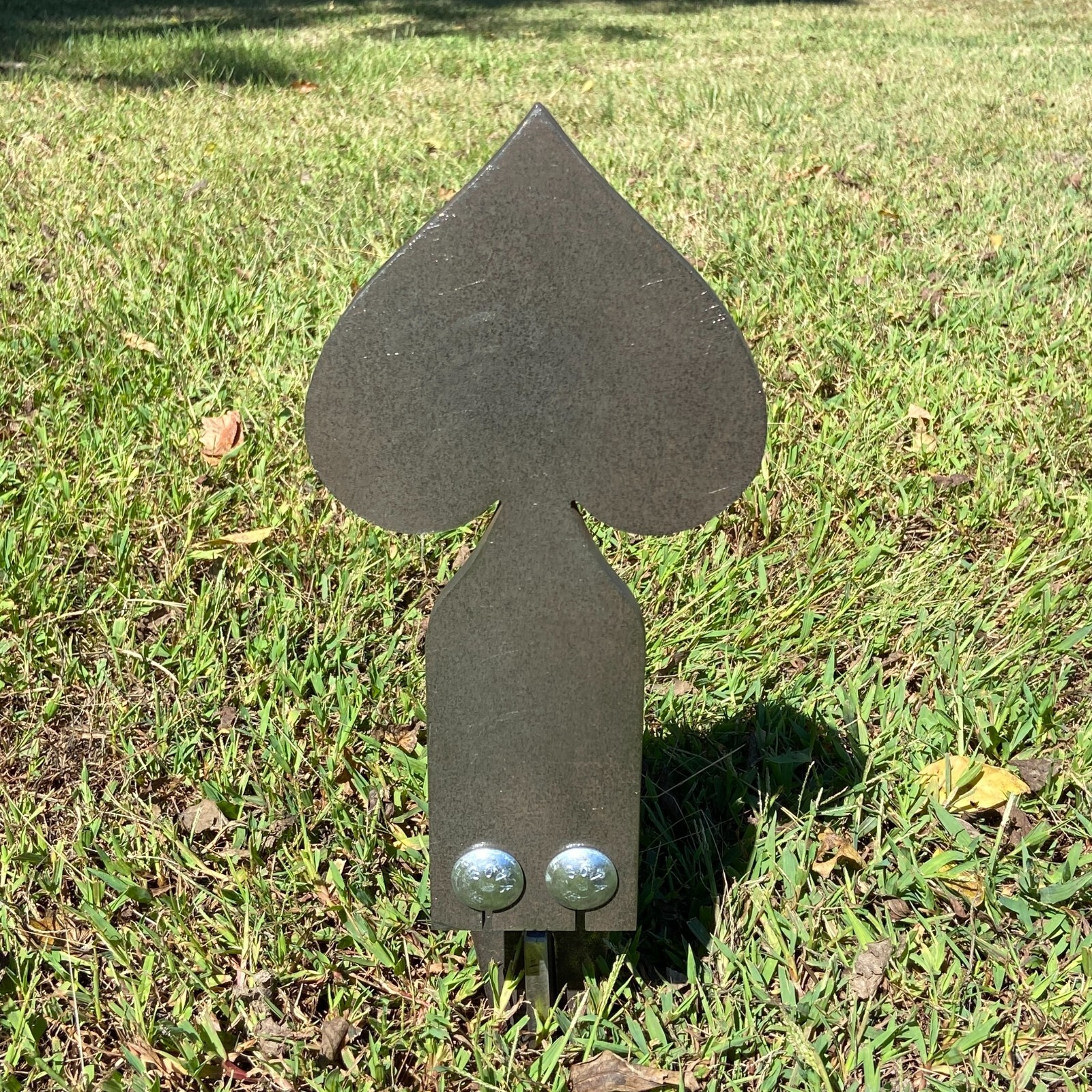3/8AR500 6x12 Auto Reset Spade Popper - Spring Reactive Steel Shooting Target