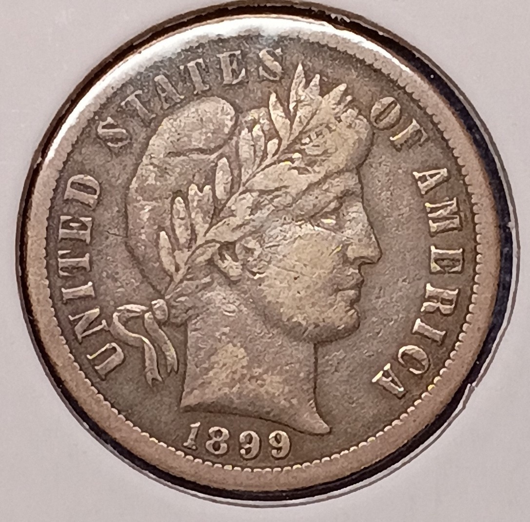 1899-O BARBER DIME --  nice Fine+ (F+) -- darker fields