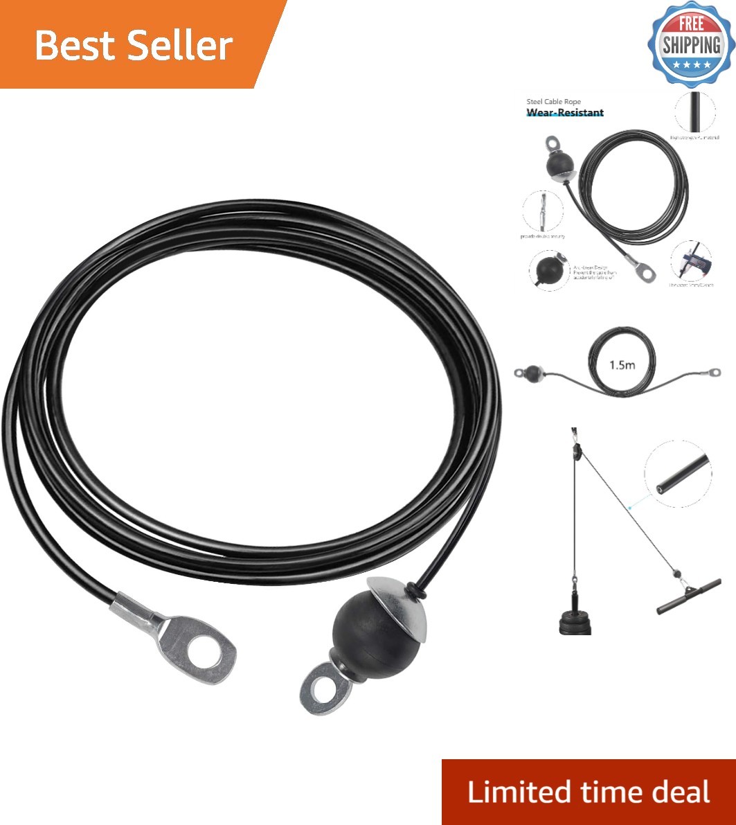 Multi-Use 1.5m Gym Cable for Weight Machines and Home Gyms - 300lbs Limit