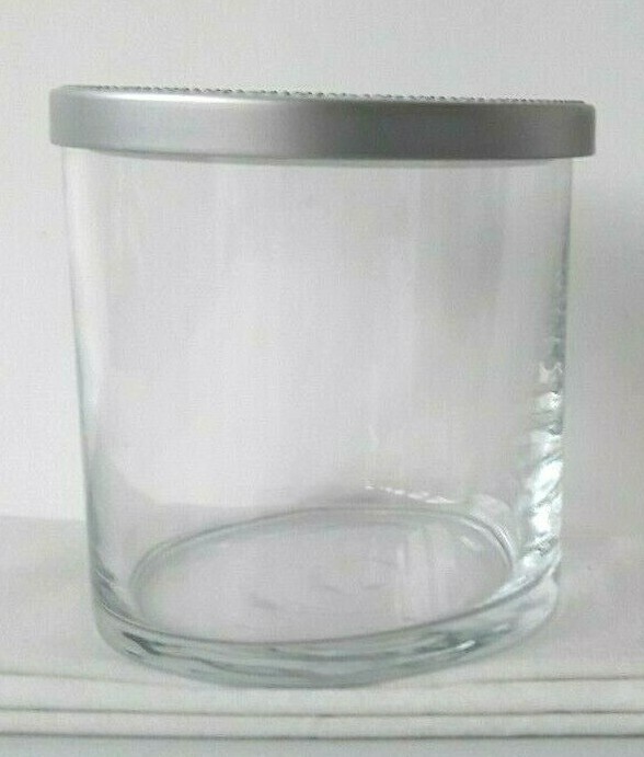 1 YANKEE Glass Candle JAR w/Flat IMPERFECT Lid, Clean EMPTY 7oz, Wax & Glue-Free