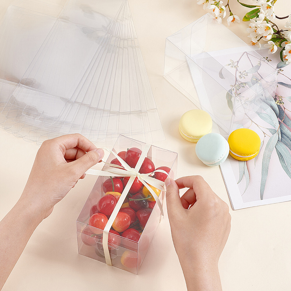 15pc Rectangle Transparent Plastic PVC box Gift Packaging Waterproof Folding box