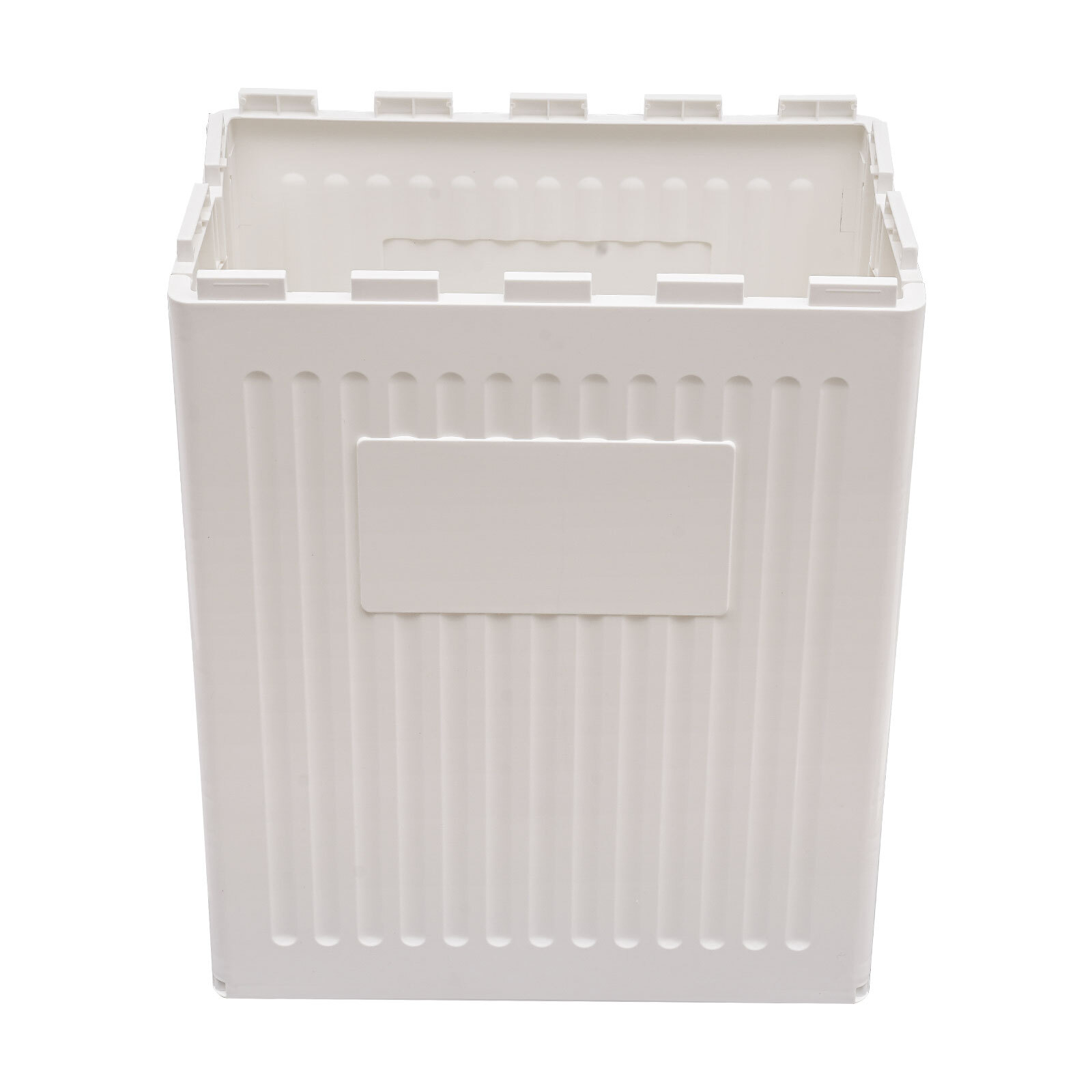 White Foldable Storage Box with Lid 4 Universal Wheels Hooks PP