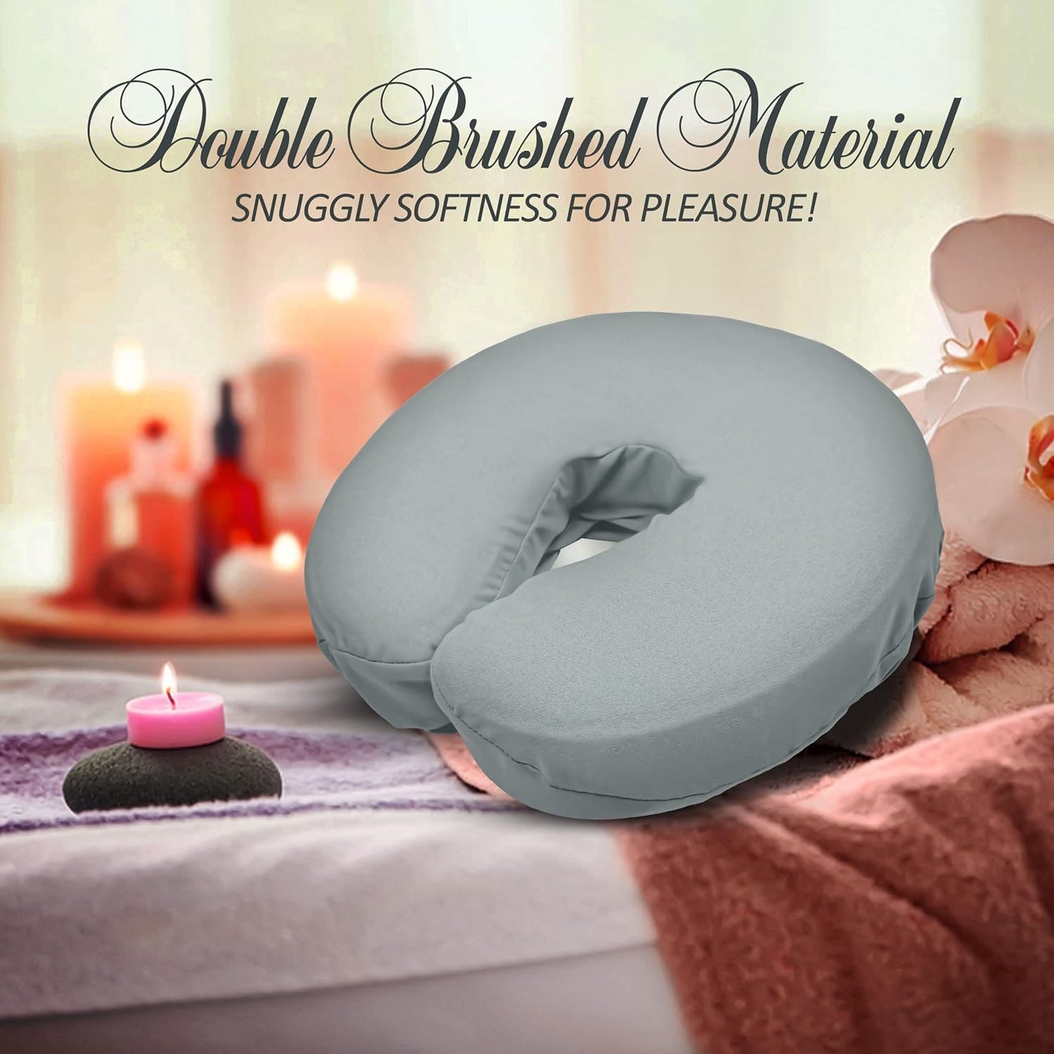 Stone Microfiber Face Rest Covers - Heavyweight & Soft, Fits Most Massage Tables