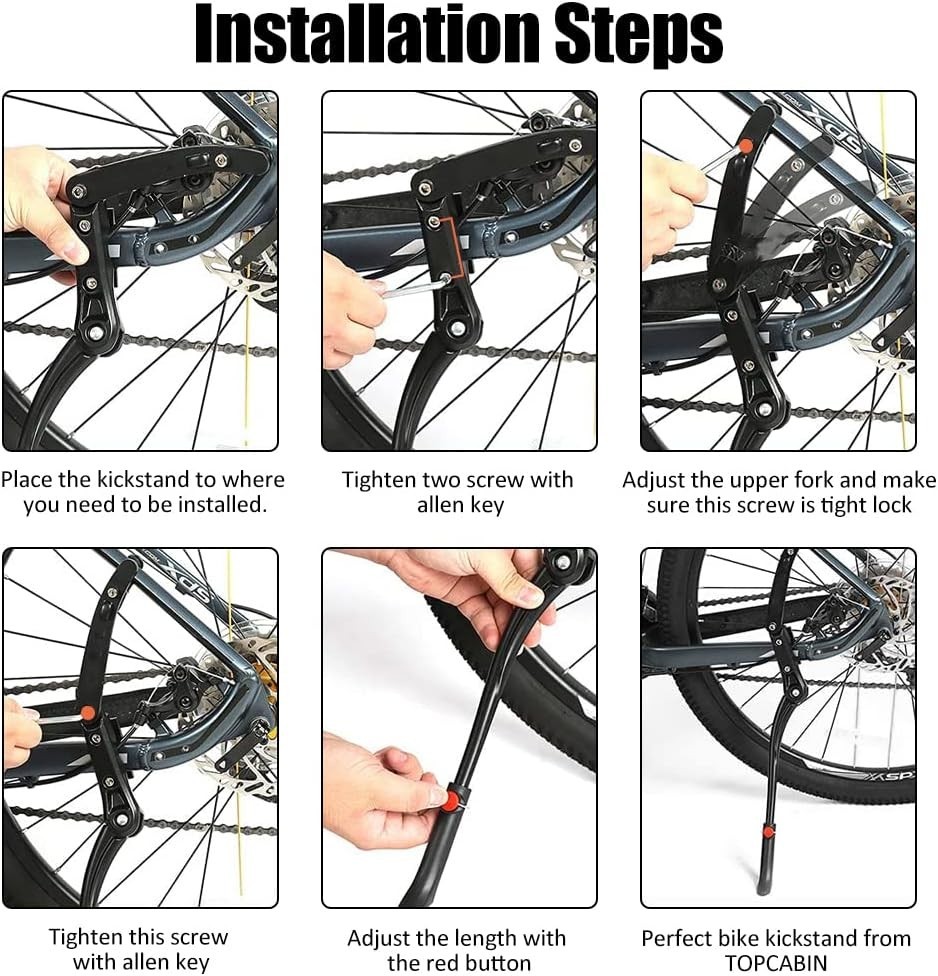 Collapsible Bicycle Kickstand for 22-28 Inch BMX/Mountain/Road Bikes - Durable