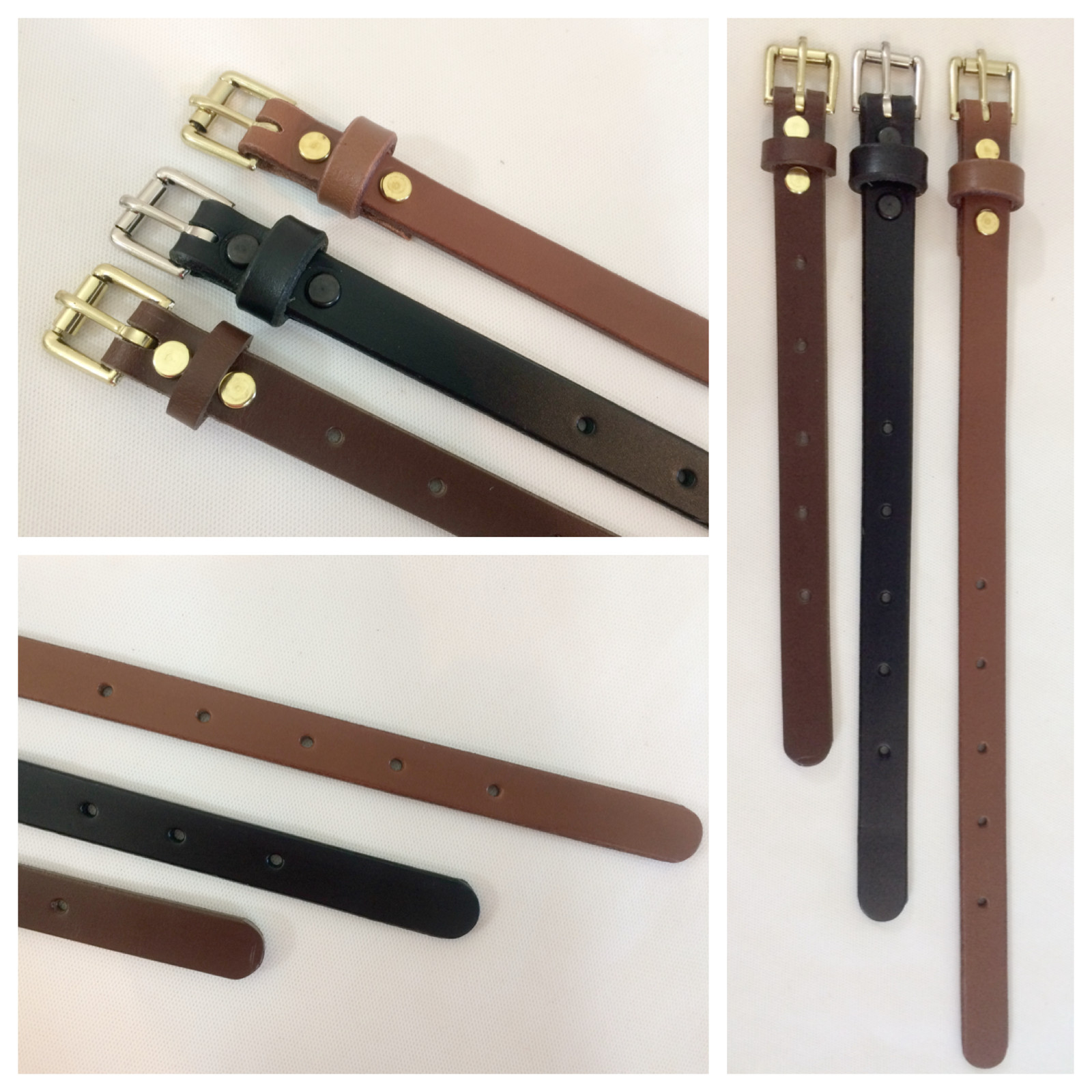 1/2 in. Adjustable Leather Strap Extenders Extensions for Bag Straps - 3 lengths