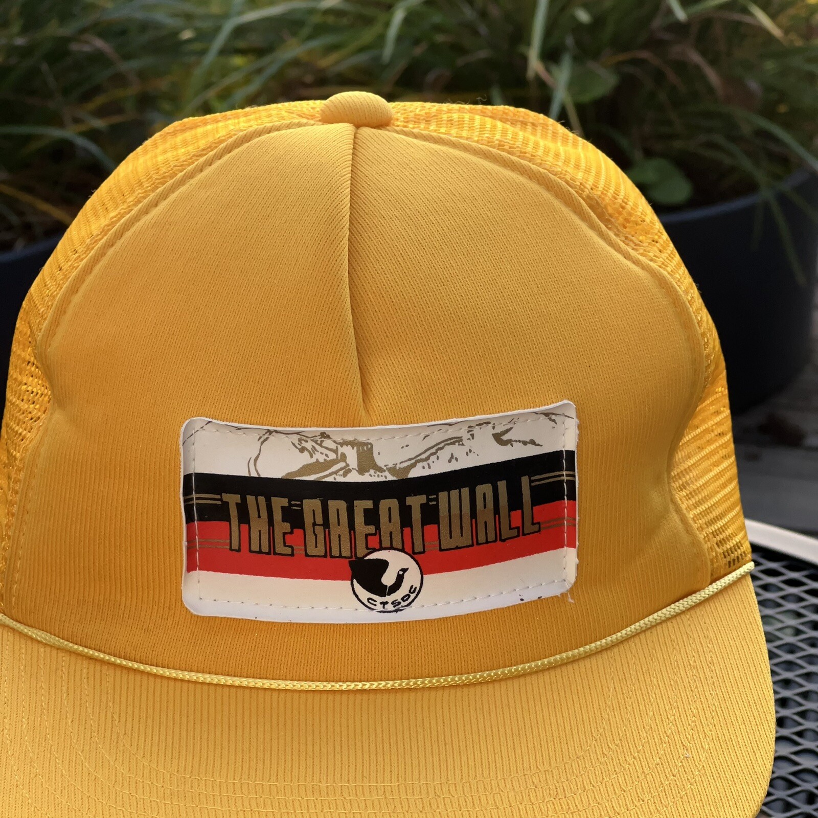 The Great Wall Yellow Foam Truckers Hat Cap Snapback EUC