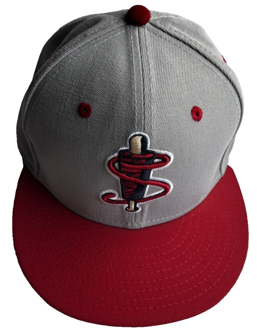 New Era 59Fifty Red/Gray Lowell Spinners size 6 1/2 fitted baseball hat
