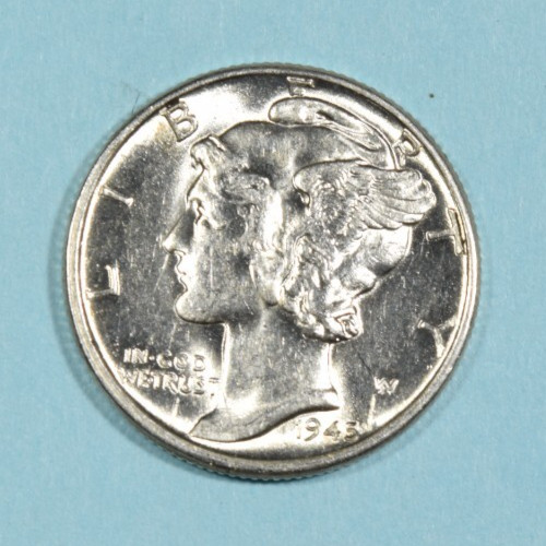 1945 Mercury Dime ~ GEM BU UNC UNCIRCULATED ~ US Silver Coin Collectible