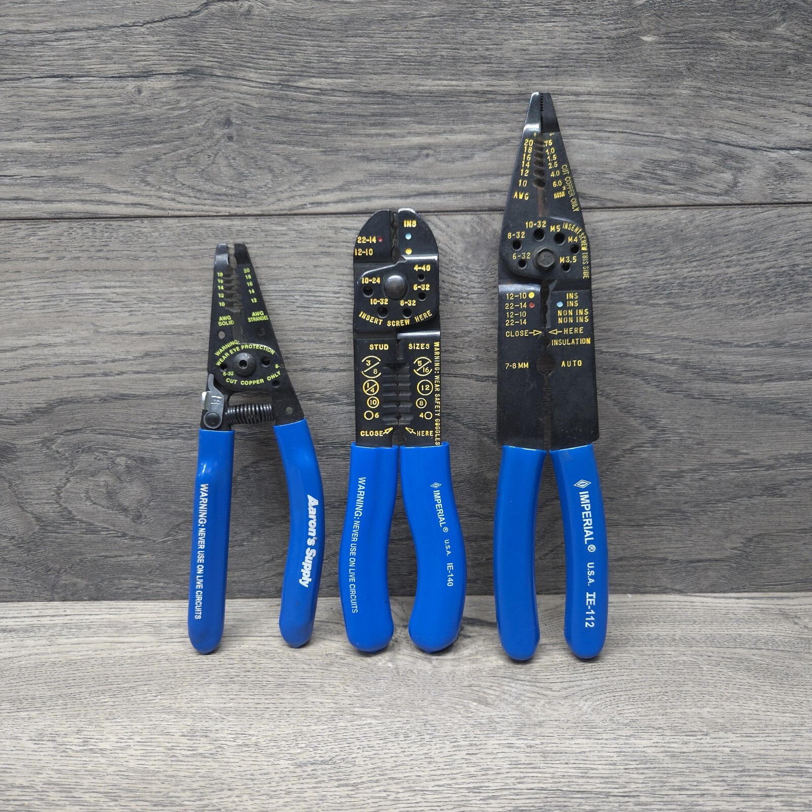 Imperial Tool IE-140 IE-112 Tools for Cutting Crimping Striping USA (Lot Of 3)