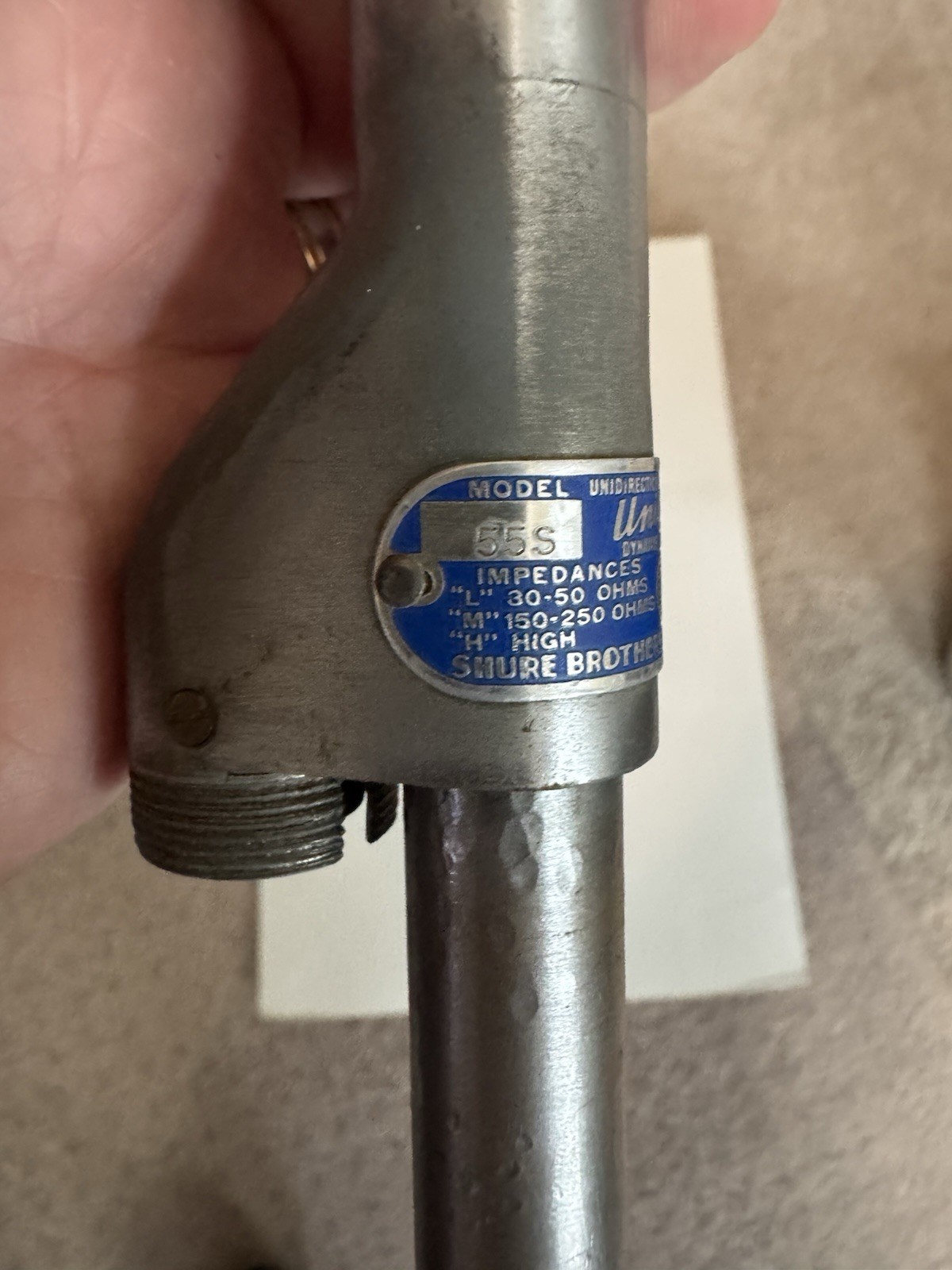Vintage Shure Unidyne Model 55S Microphone USED, Untested