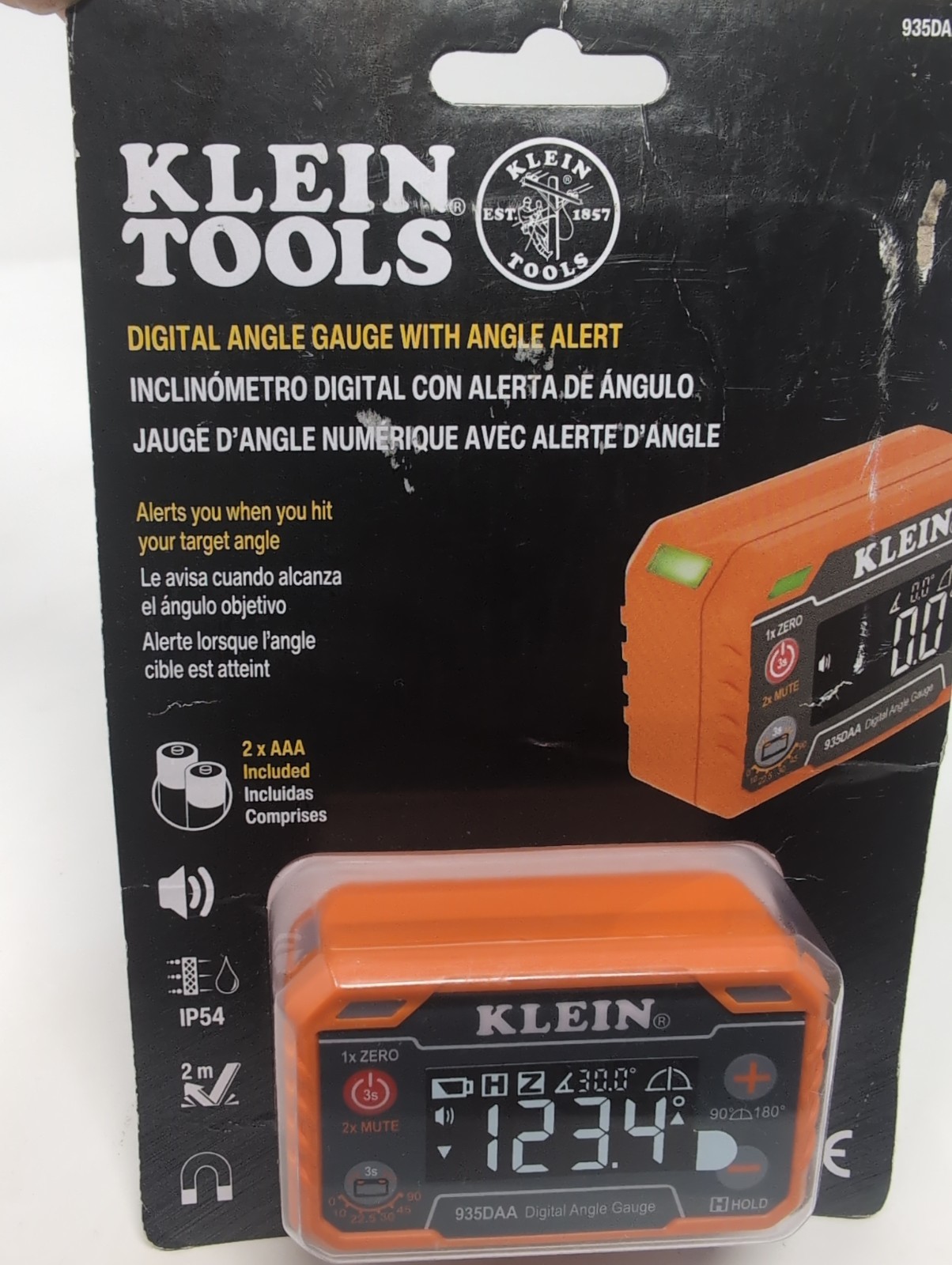 Klein Tools Digital Angle Gauge With Angle Alert 935DAA IP54 Rated New