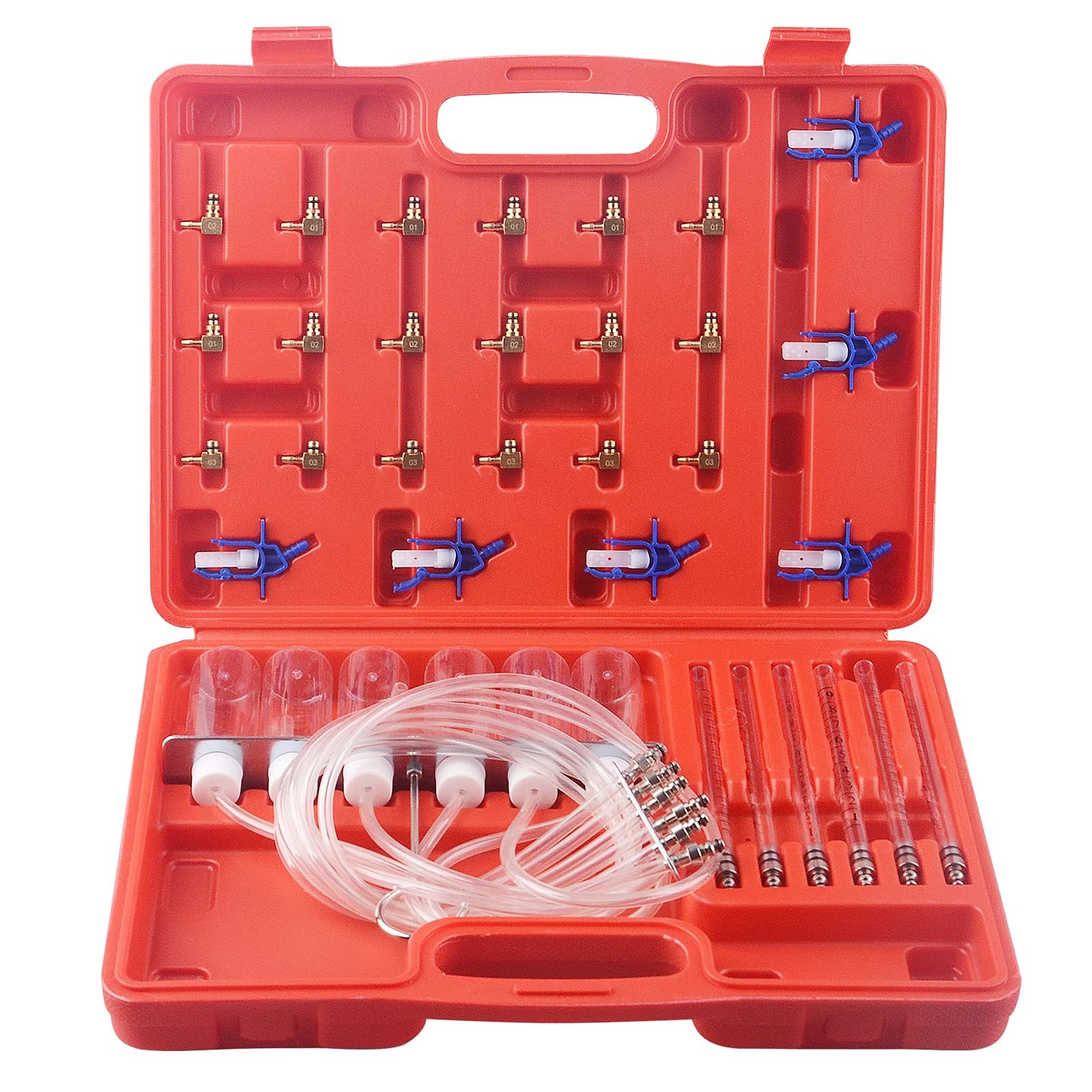 DAYUAN 6 Cylinder Diesel Injector Flow Meter Diagnostic Set, Red