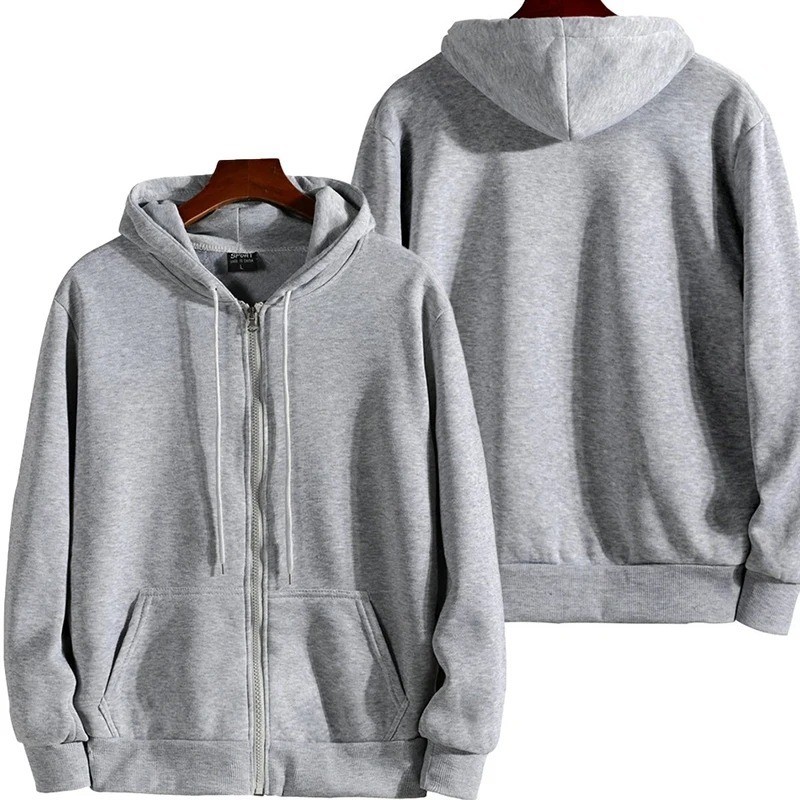 Men’s Autumn Winter Zipper Hoodie Long Sleeve Hooded Sweatshirt Fashion Casual