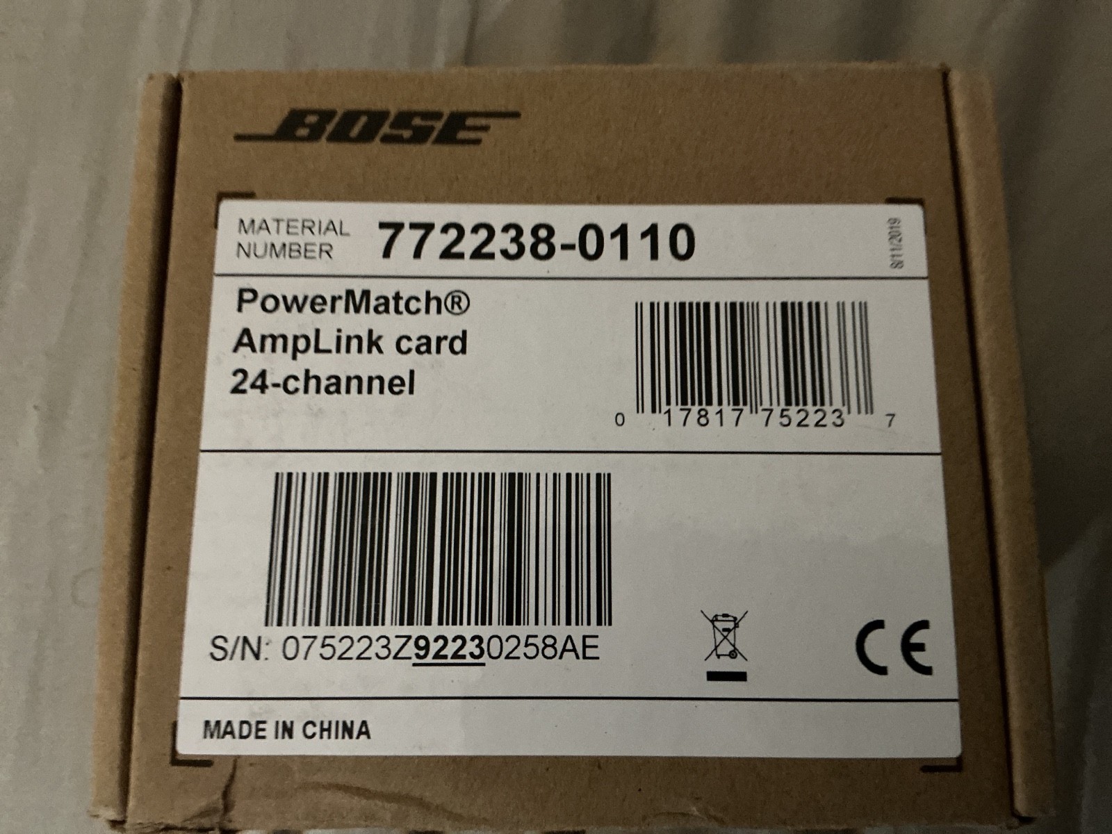 Bose PowerMatch AmpLink 24-Channel Input Expansion Card 772238-0110 NEW