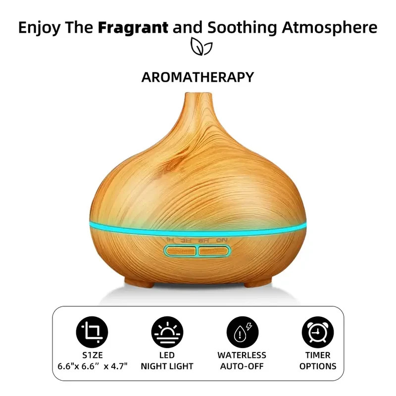 Aroma Diffuser Humidifier With 6x33oz Essential Oils Colorful LED And Remote