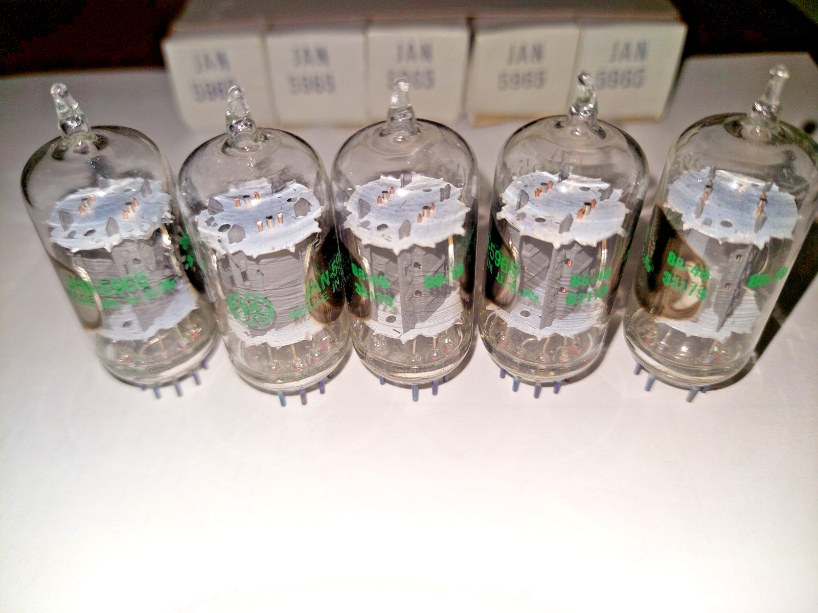 TV7D/U RETEST TWENTY-FIVE(25) NOS NIB UNUSED 1988 DATE MATCH GE JAN 5965A Tubes