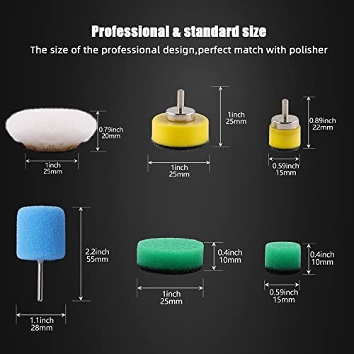 30Pcs Mini Buffing Polishing Pads for Rotary Tools & Electric Drill, Tight Area