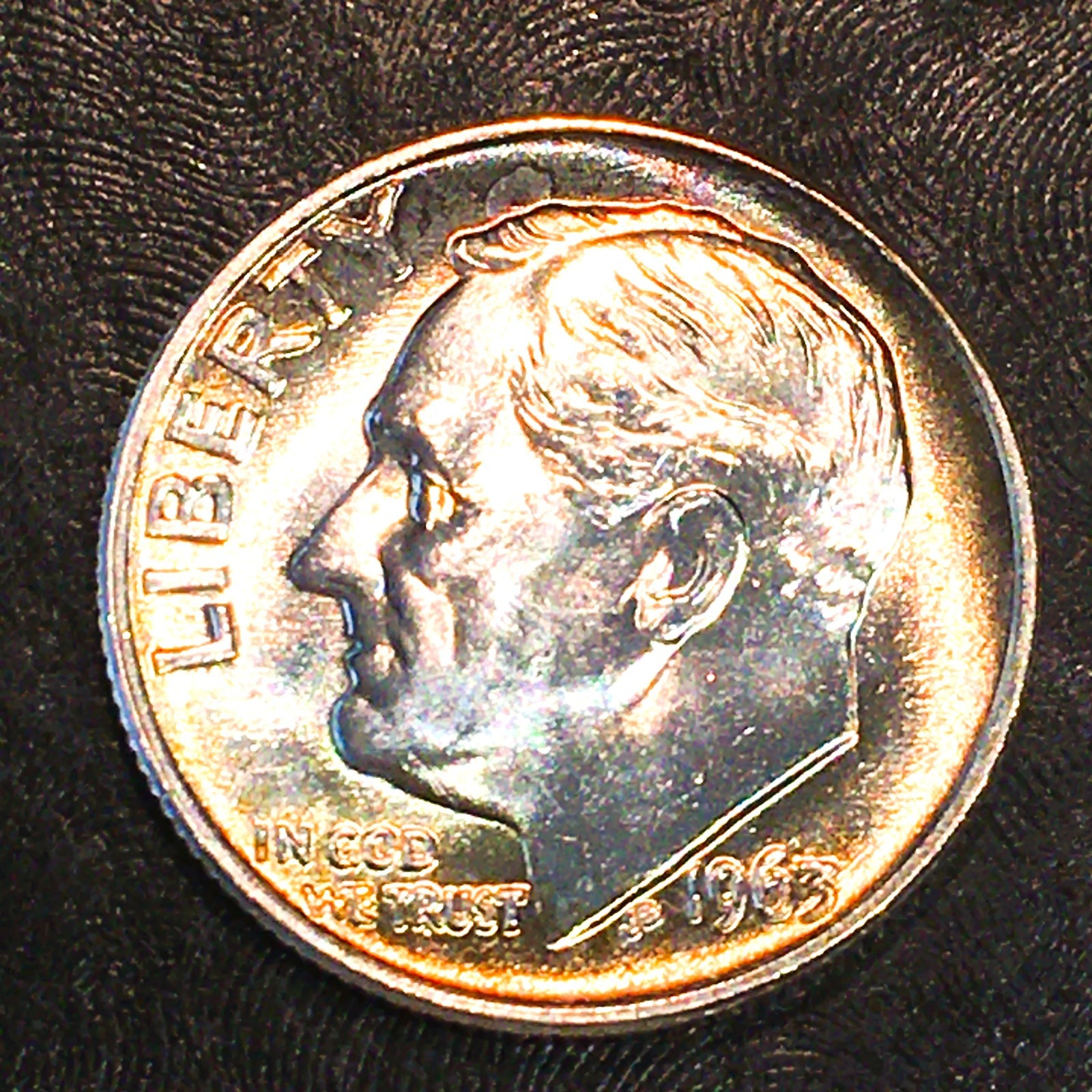 1963 Silver Roosevelt Silver Dime - TONER! - EXACT Coin Shown #R787