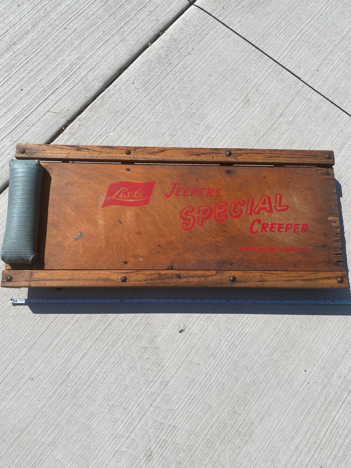 Rare VTG Lisle jeepers creeper Special under car w/ Ralco Rollers Pat. Cast Iron