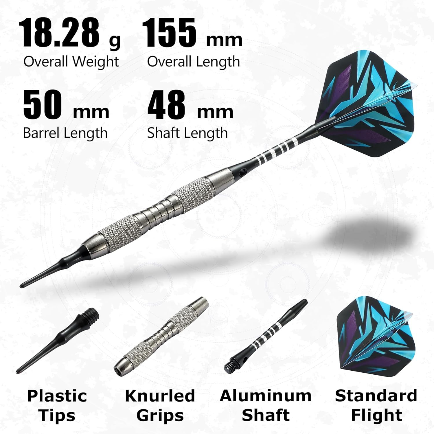 Soft Tip Darts Set with Gift Box Dart Case Professional Darts Plastic Tip with 1