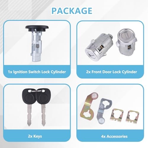 Ignition Switch with Key, lgnition Lock with Pair Front Door Lock Cylinder