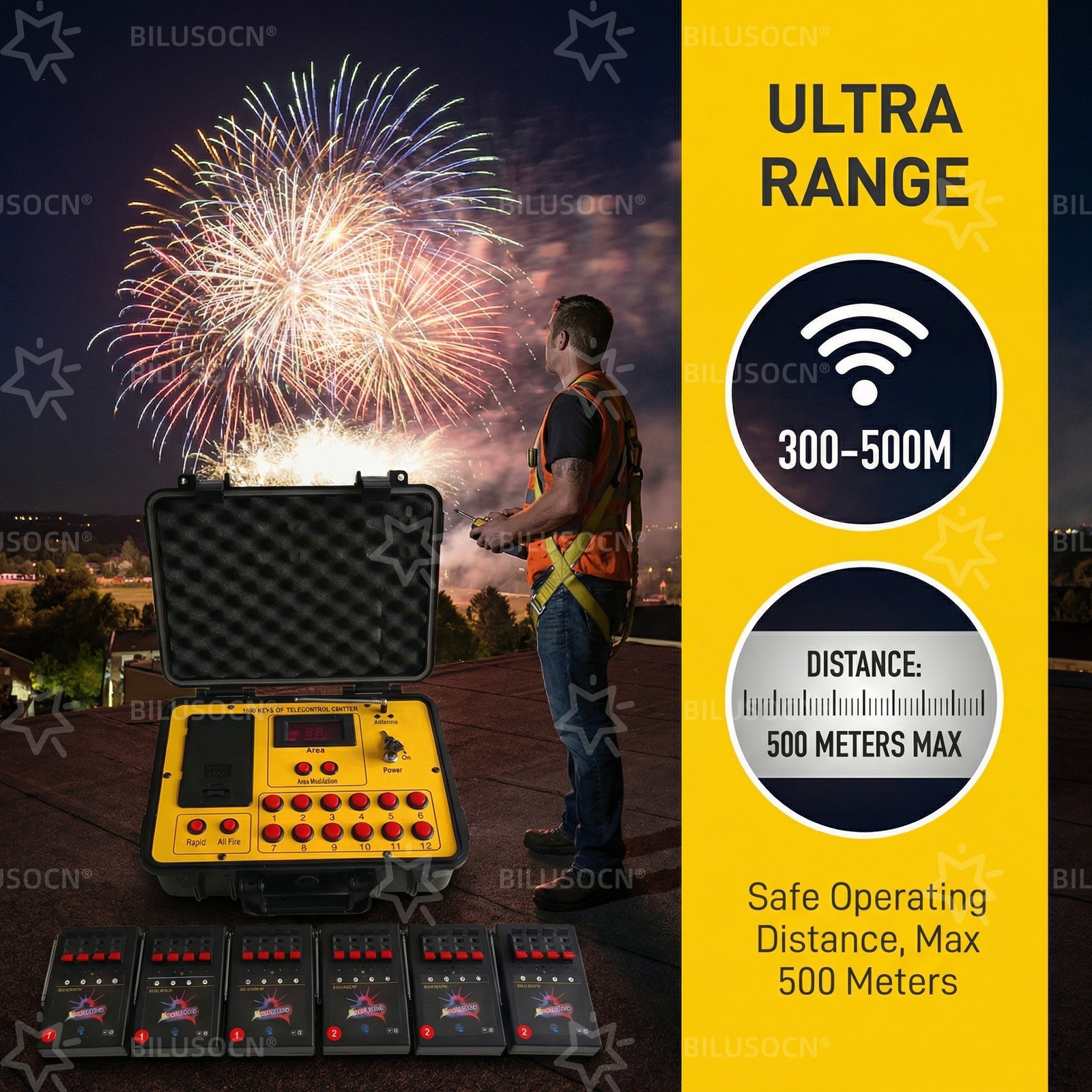 36 Cues Fireworks Firing System Wireless Remote Sequential Fire Pyrotechnic Kit