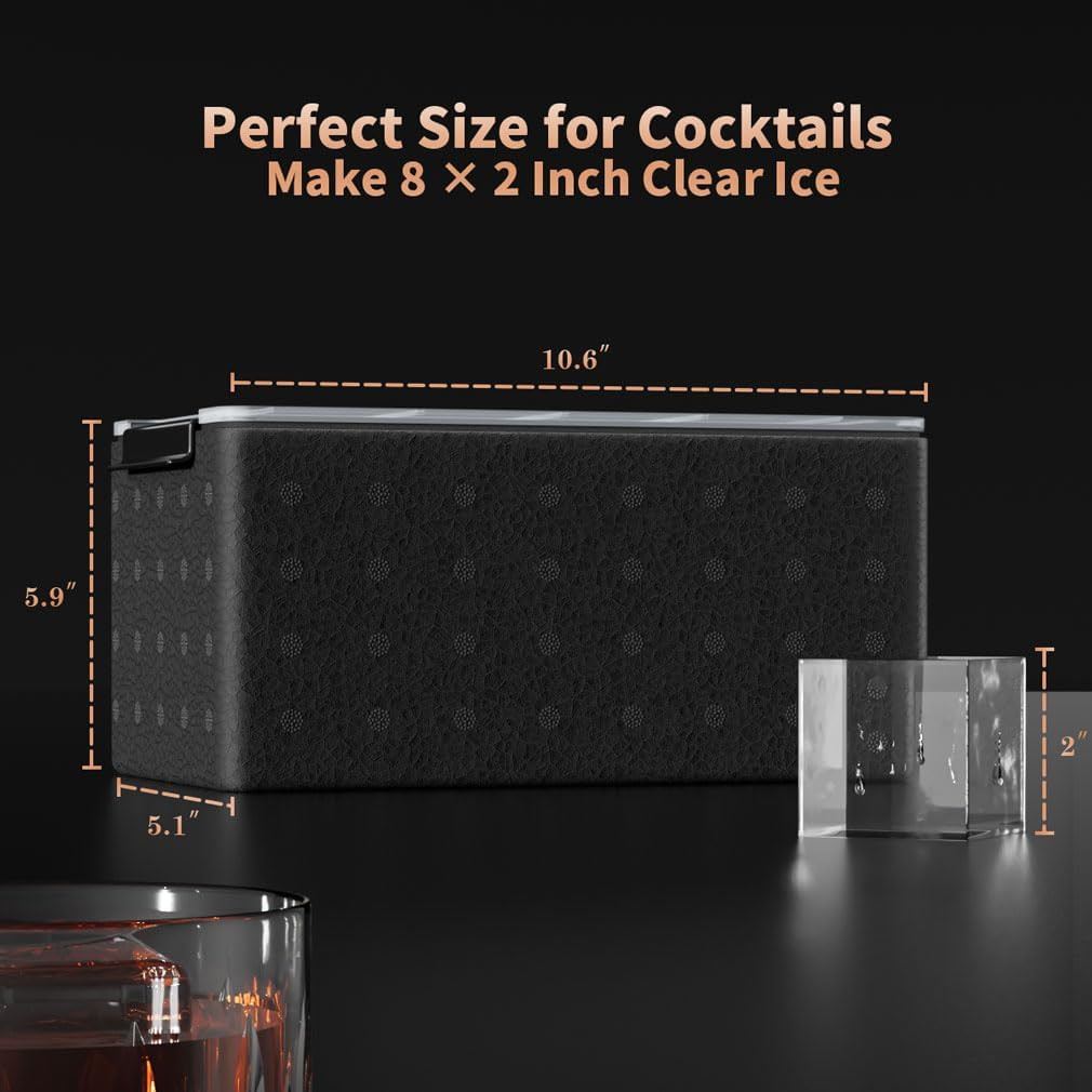 Clear Ice Cube Tray for Whiskey: 2Inch Clear Ice Cube Maker - Silicone Large Ic