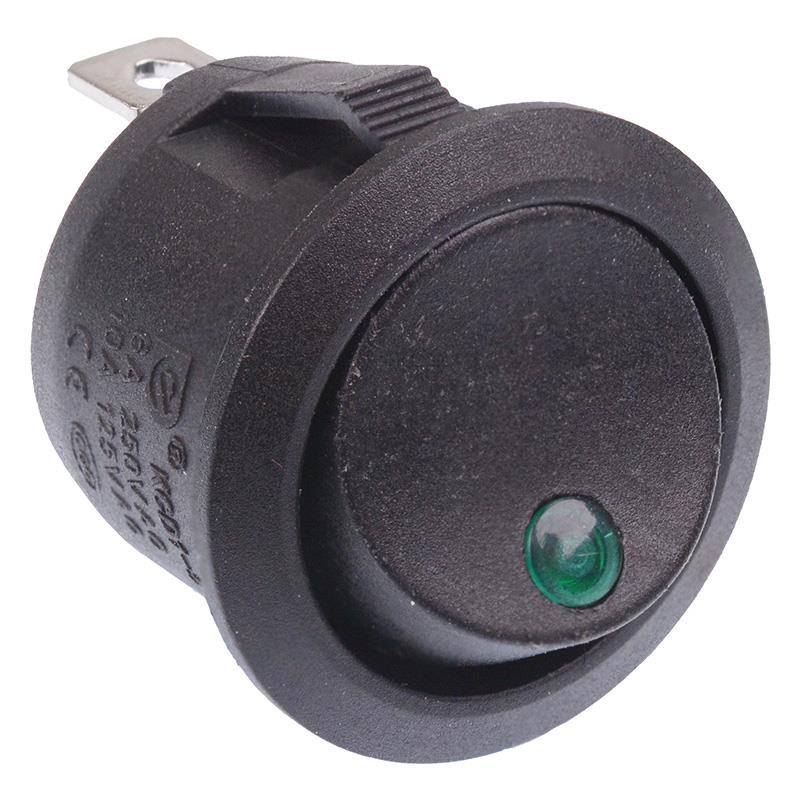 10 x Green LED On/Off Round Rocker Switch Lighted Car Dashboard Dash 12V