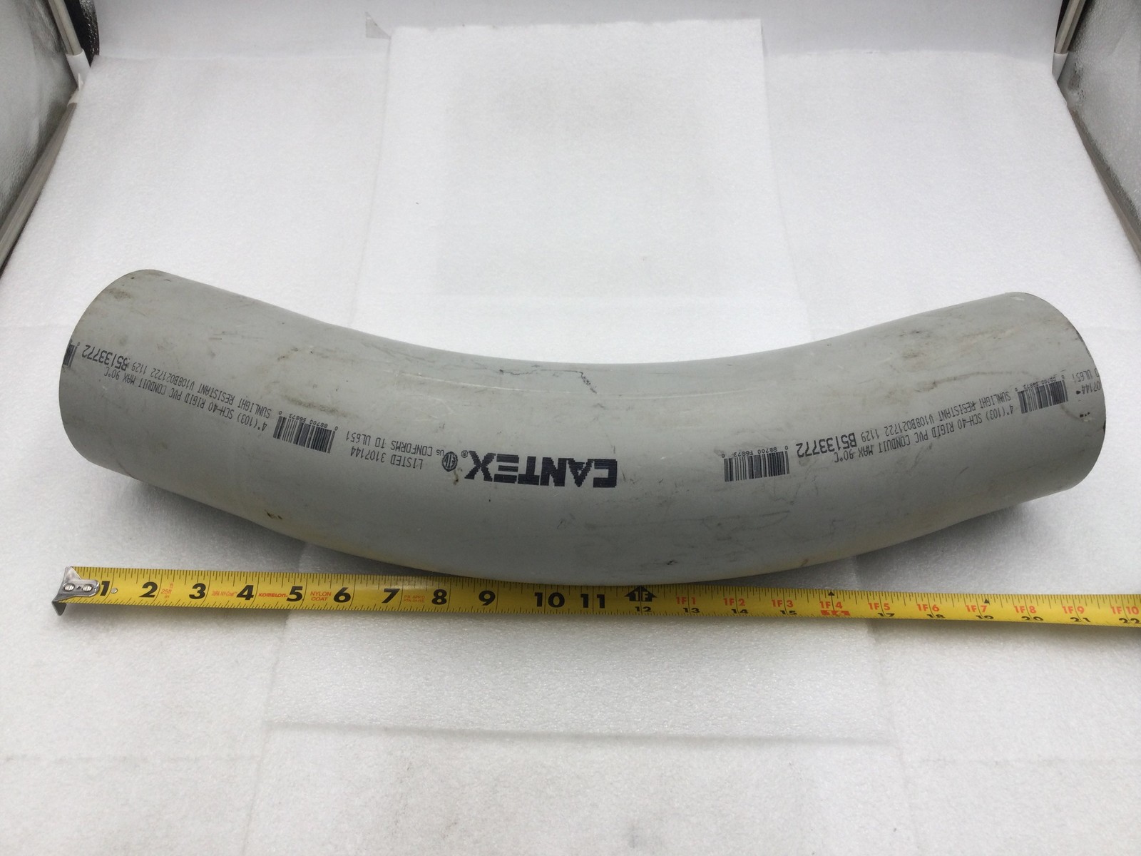 Cantex 5133772 4" 45° Rigid SCH 40 PVC Conduit Elbow