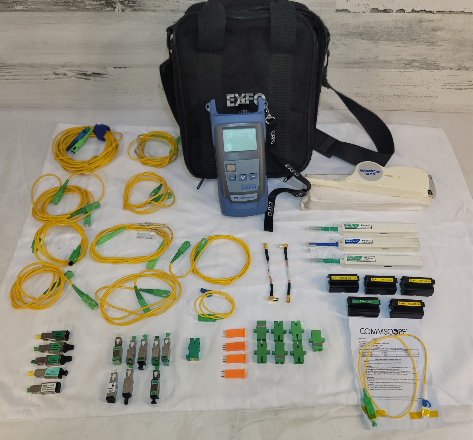 Exfo FPM-300 Fiber Optic Power Meter FPM-302X Lots Of Accessories And Extras
