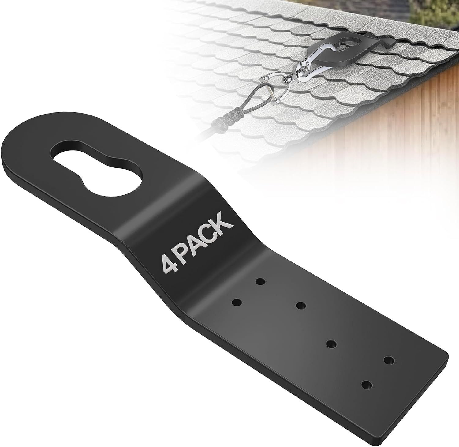 Permanent Roof Anchor 4 Pack, Wood Roof Fall Protection Tie off | Roof Anchor On