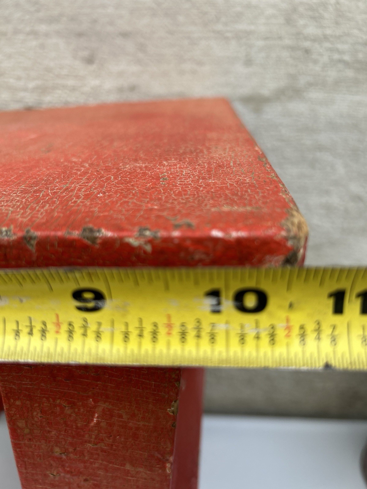 Vintage Rustic Solid Wood 2-Step Stool Farmhouse Bench Plant Stand Red 20+