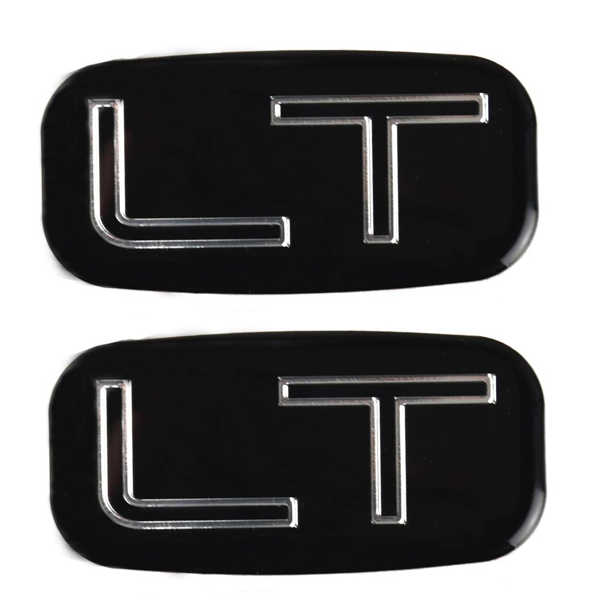 2pcs LT Emblems 3D Sticker Nameplate Replacement for 99-07 Black with Chrome