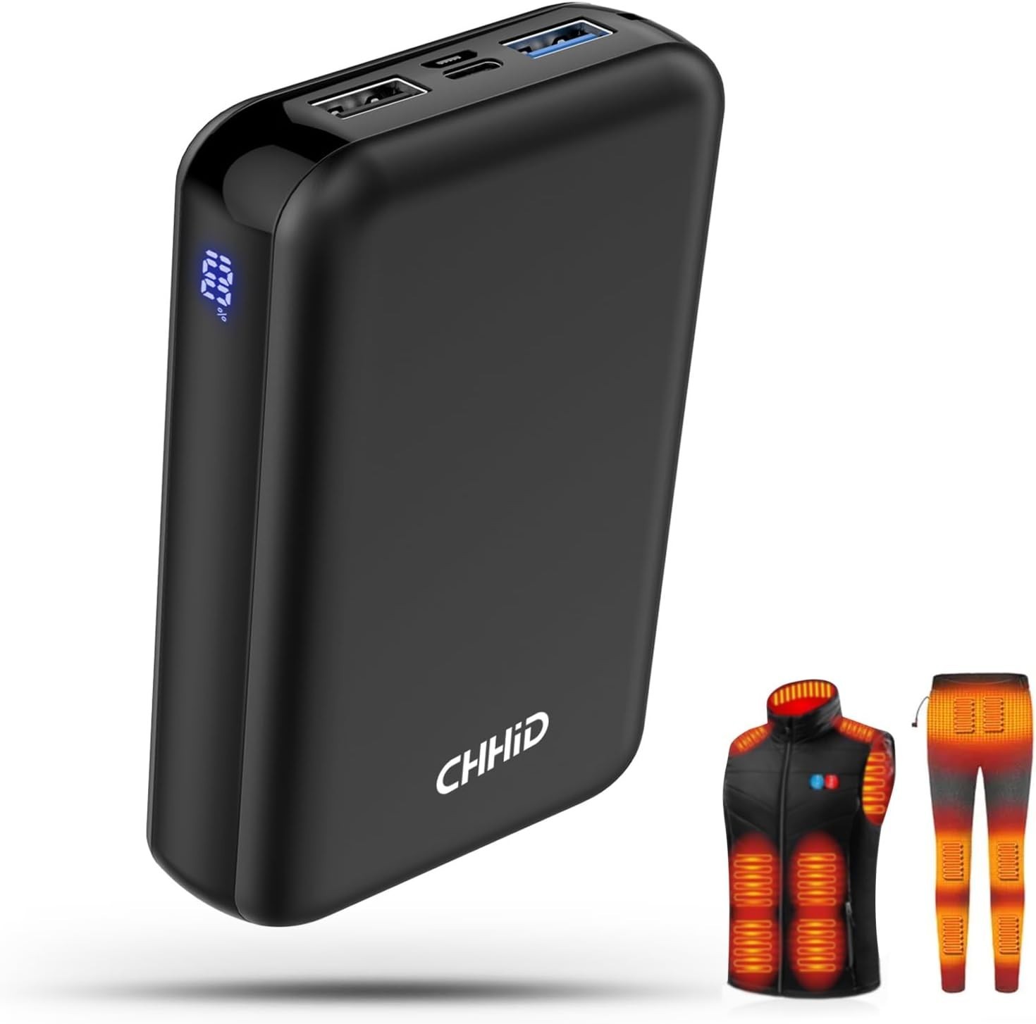 Pocket Size 10000Mah Power Bank for Heated Jacket,5V 2A Heated Vest Battery Pack
