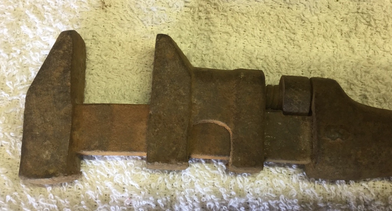 Vintage Monkey Wrench Wood Handle