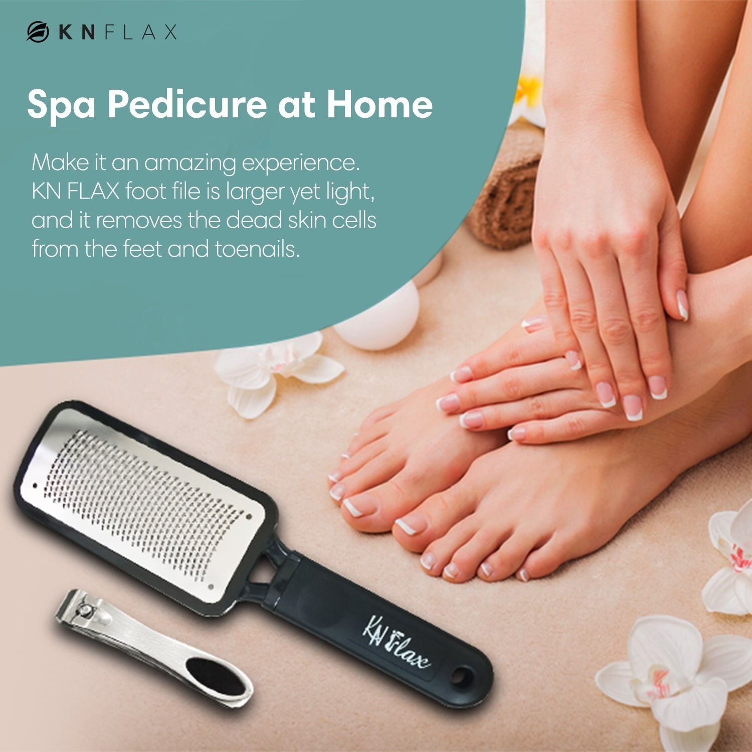 KN FLAX FOOT FILE &TOENAIL CLIPPER
