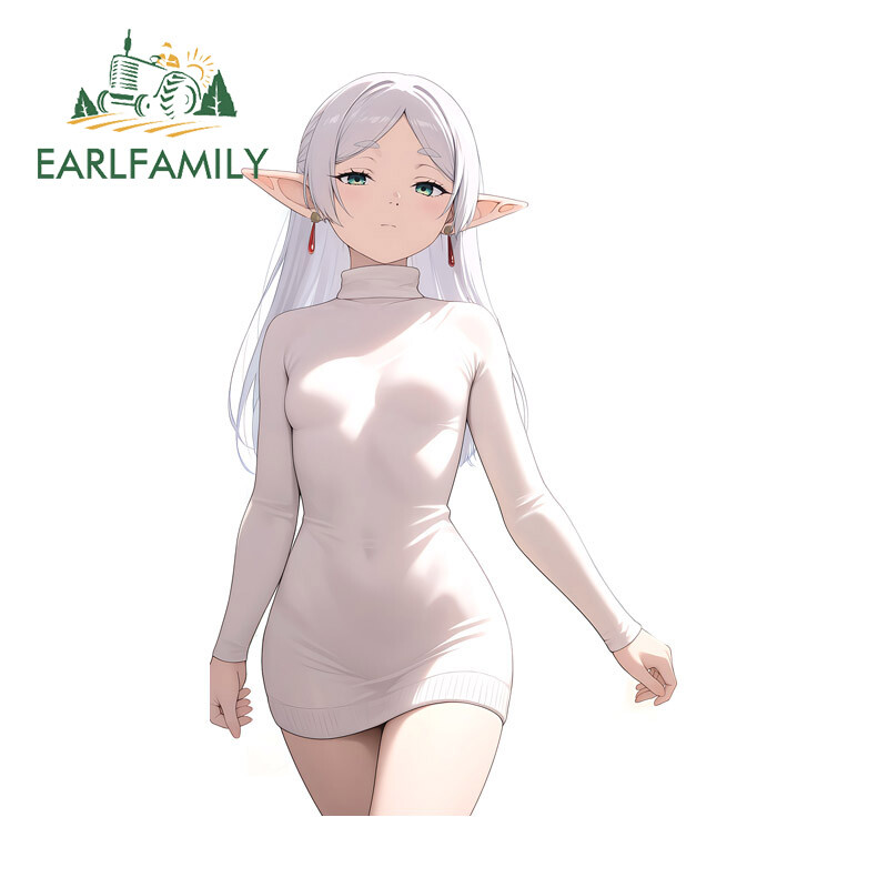 EARLFAMILY 5.1" Frieren Anime Girl Car Stickers Laptop Helmet Host JDM Decals