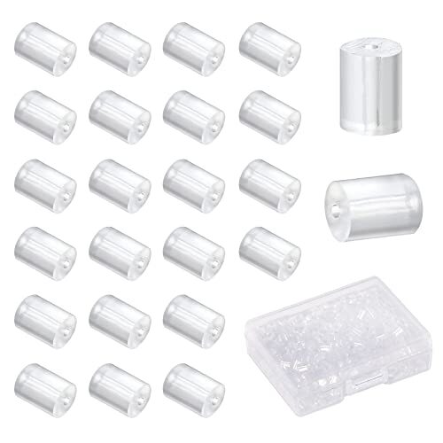 500Pcs Clear Silicone Earring Backs 3mm Hypoallergenic Rubber Column Earring