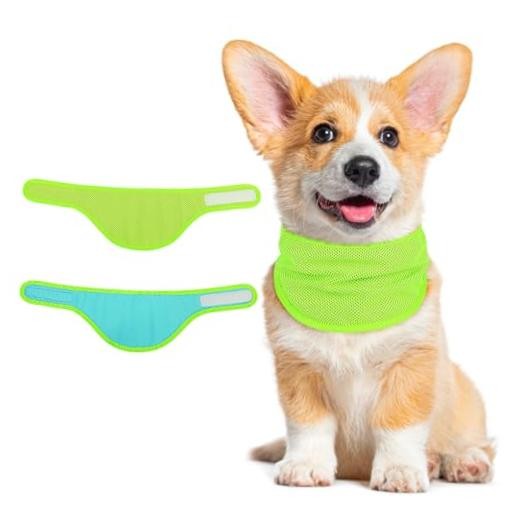 Dog Cooling Bandana, 2 Packs Ice Neck Wrap Scarf for Pet, Summer Instant Medium