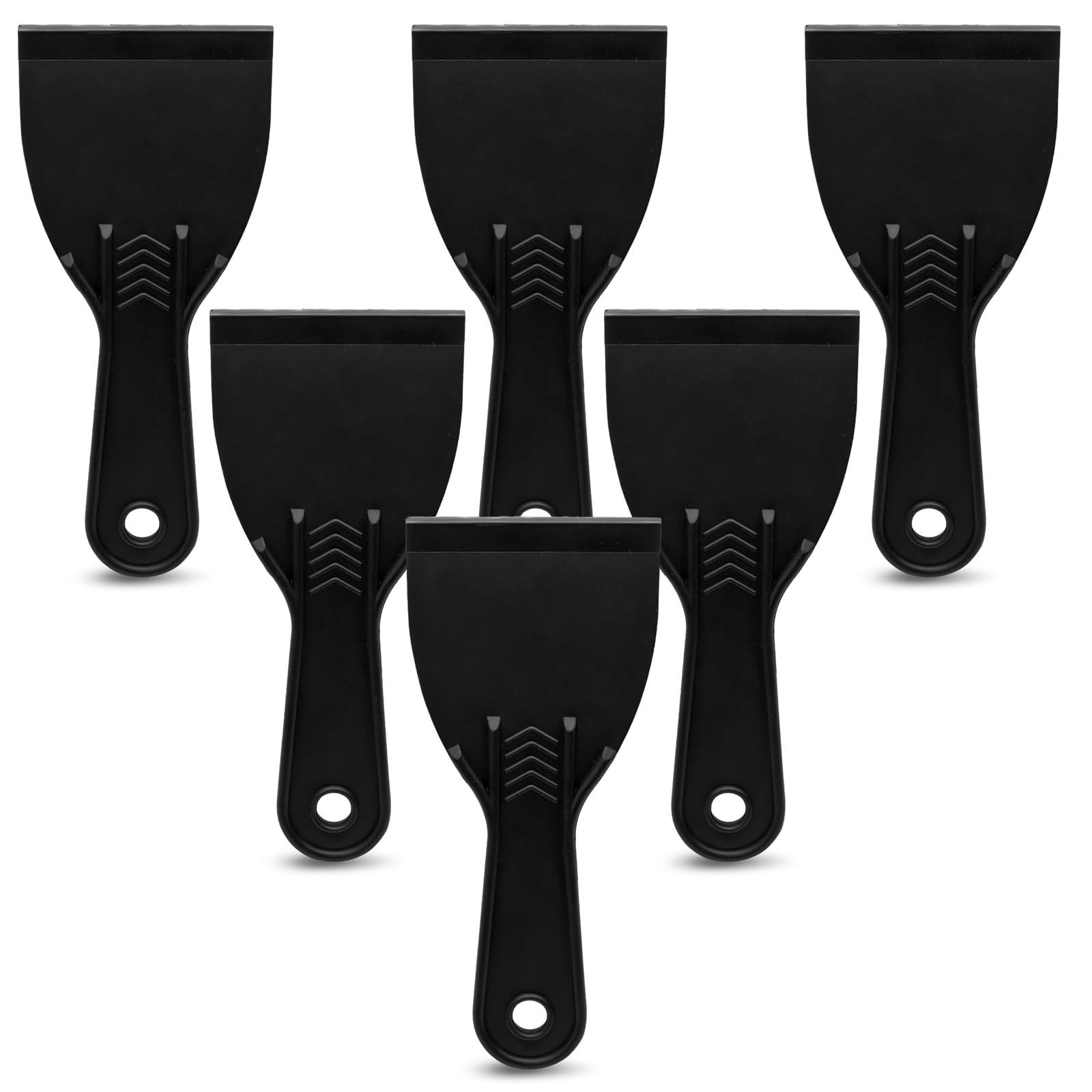 6pcs Flexible Plastic Putty Set - 3 Inch Wide Scraper for Wall Repair, Spackl...