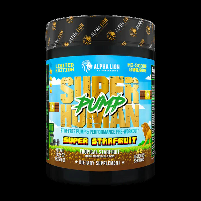 ALPHA LION SUPERHUMAN PUMP (42 SVGS) non-stim pre workout supreme burn extreme