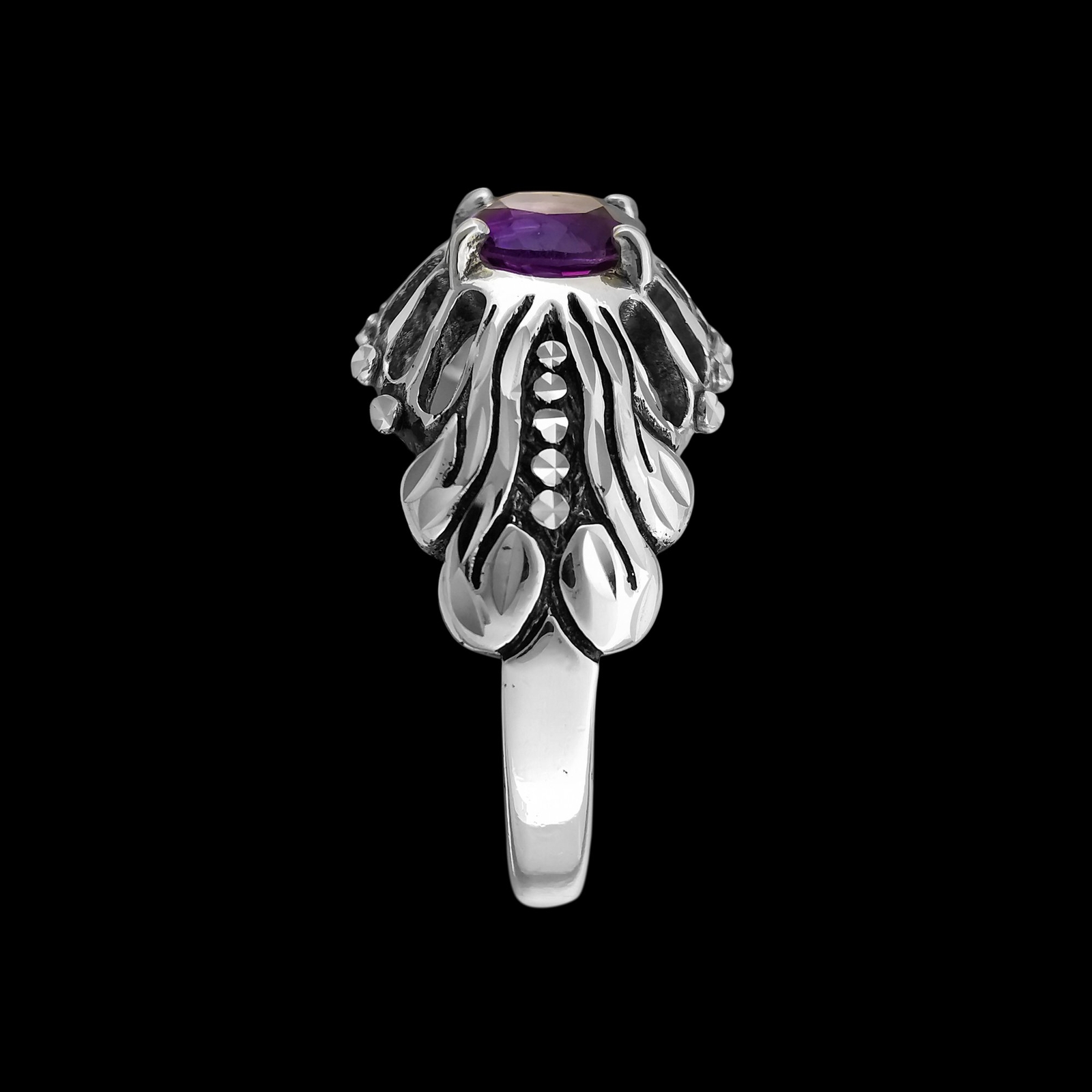 Amethyst Engagement Ring • 925 Sterling Silver • Sparkling Gemstone