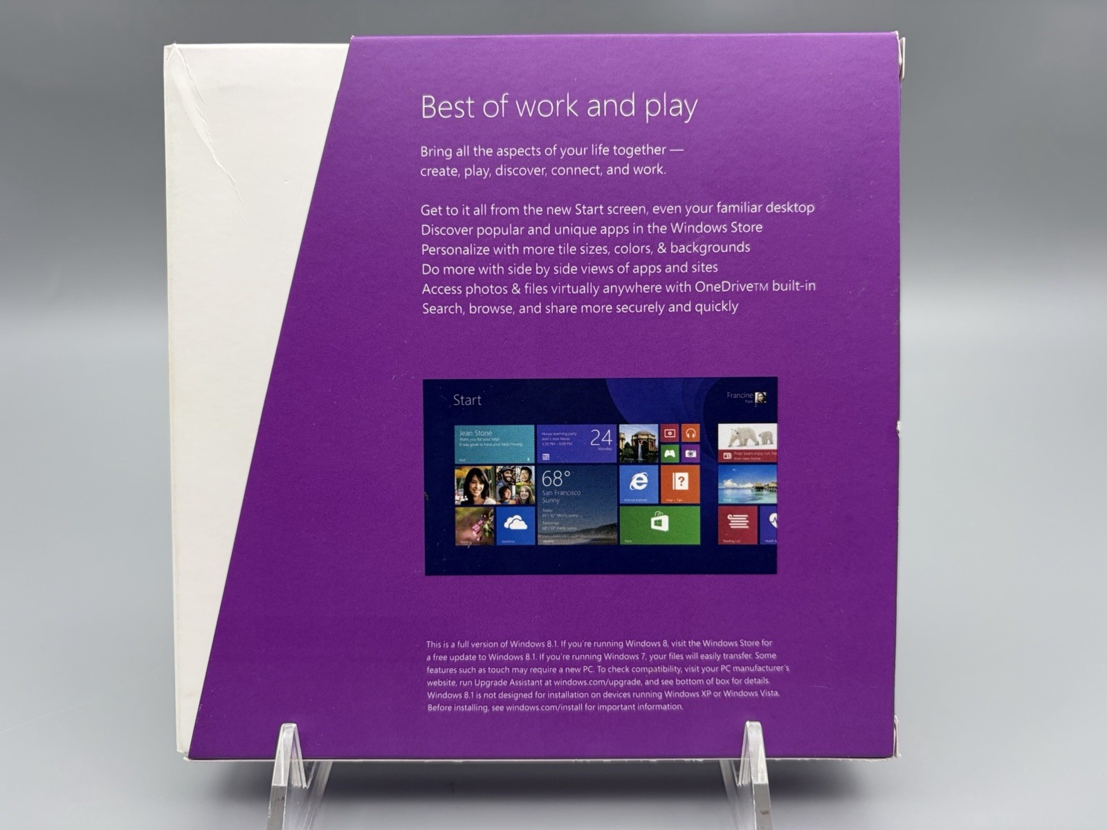 Microsoft Windows 8.1 Full Version 32 Bit and 64 Bit Discs w/Key