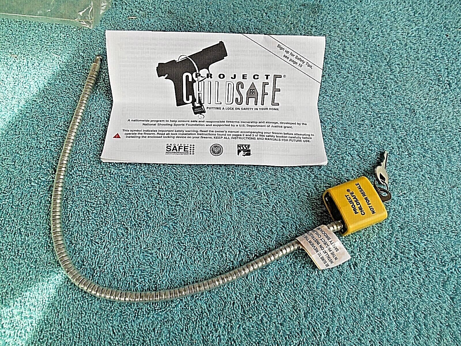 Project Child Safe Cable Gun Lock with 2 Keys New in Original Package