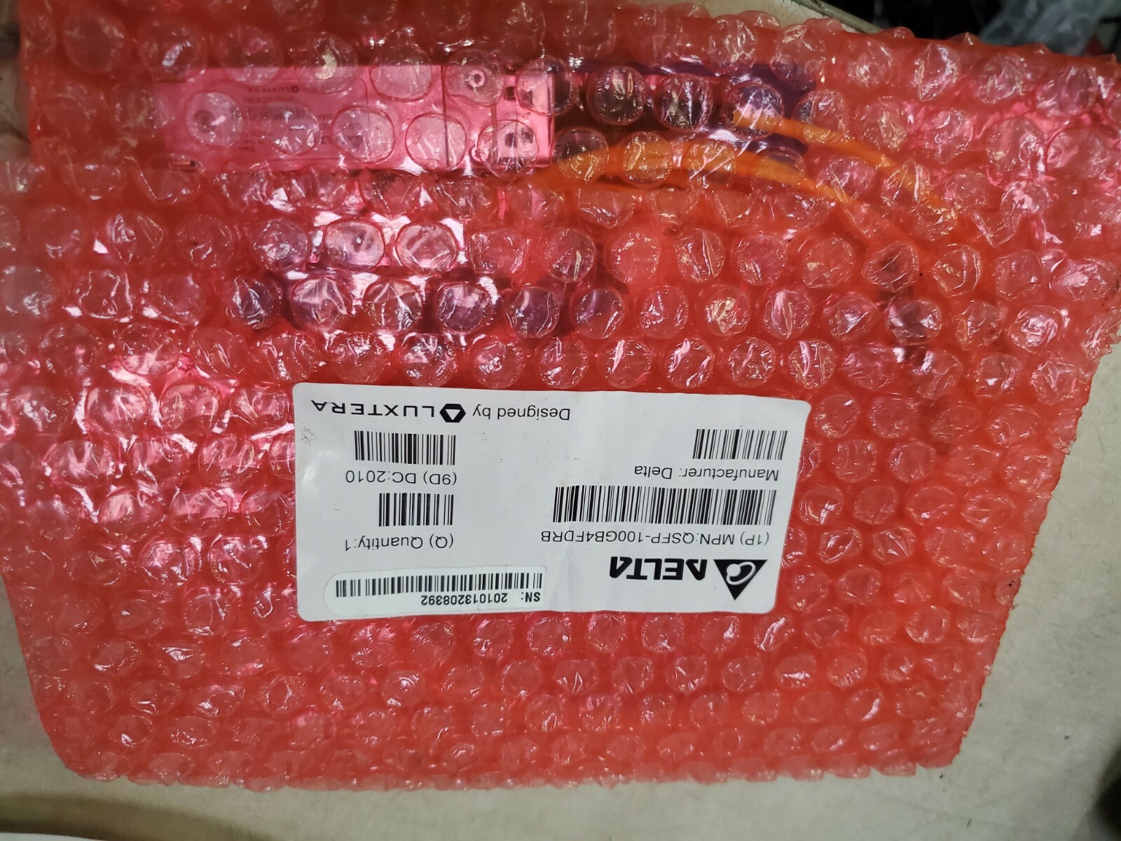 New Sealed delta QSFP-100GB4FDRB Cable Designed by Luxtera