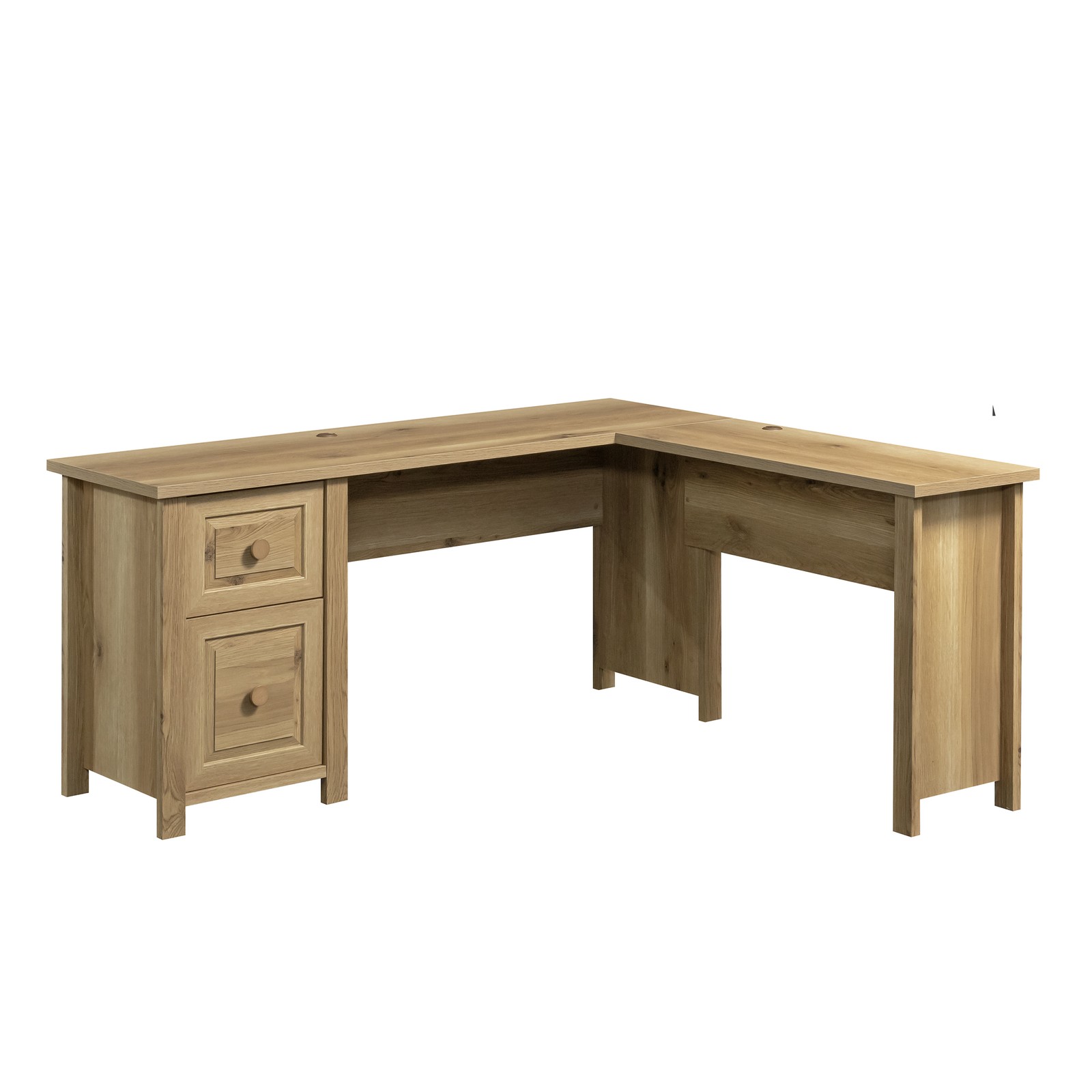 L-Shaped Desk w/ 1-Inch Thick Surface, Brown finish US